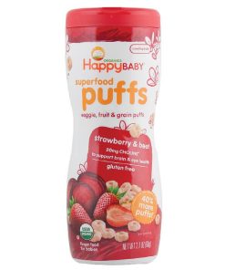 Happy Baby, Cereal Orgánico Inflado, Sabor Fresa y Betabel, 60g